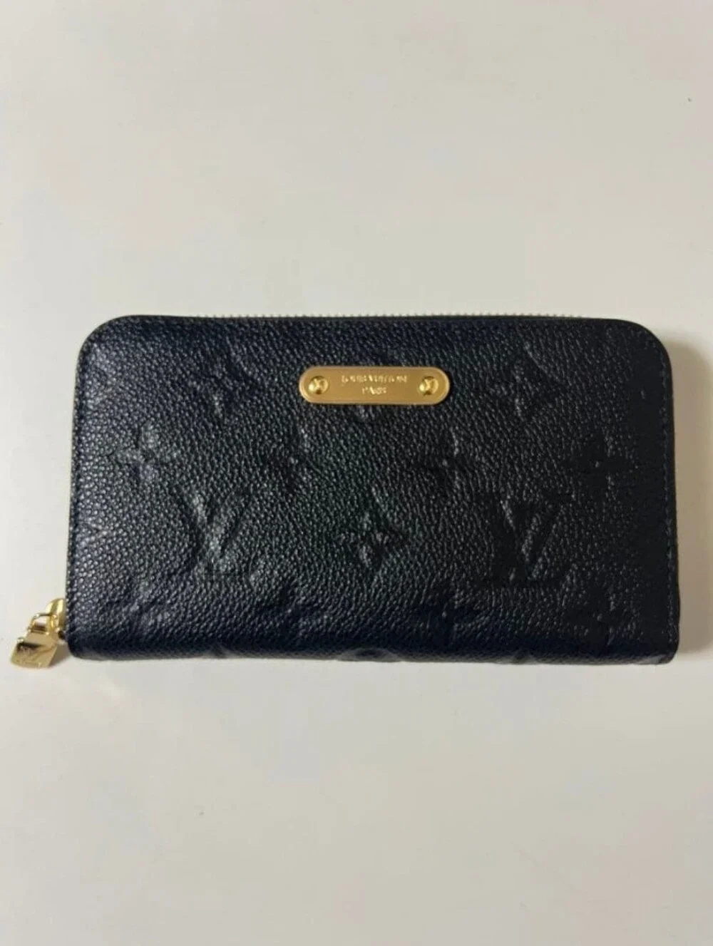 Louis Vuitton Black Embossed Zip Wallet
